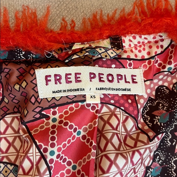 EUC. Free People Lena Teddy Jacket Orangish-red XS - Picture 10 of 11